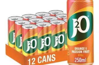 J2O Orange & Passionfruit Juice Blend 250ml Can 12 Pack