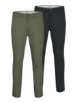 JACK & JONES Mens Marco Chino Cotton Trousers 2 Pack