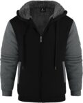 JACKETOWN Mens Hoodie Sweatshirt Zipper Sweat Jacket Lined Hoodie Sports Warm Winter Teddy Lining Fleece Jacket with Hood