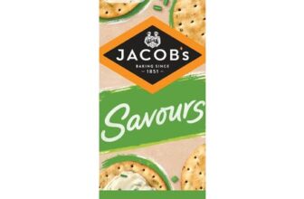 JACOBS Savours Thins Sour Cream & Chive Crackers, 150g