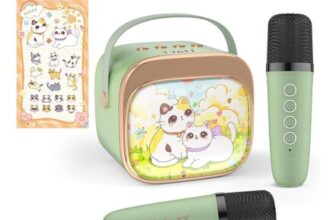 J&D Karaoke Machine with 2 Mics, Bluetooth, LED