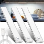 JEKEMORYE Under Cupboard Kitchen Lights LED – White 20CM 3 Pack – with 2 USB Cables Energy Class G Sold by JKMYSHOP /FBA
