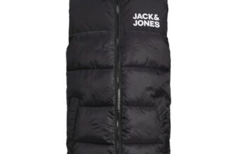 Jack & Jones Jjetoby Bodywarmer Collar Jacket, Black/White, 140