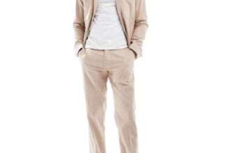 Jack & Jones Premium linen mix casual suit trouser in beige
