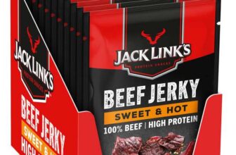 Jack Links Beef Jerky Sweet & Hot – 12-Pack (12 40 g) – Dried Meat Protein Snacks – Sold and Shipped by GibsonDay Ltd