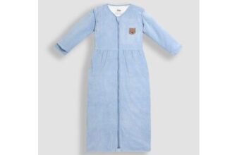 JoJo Maman Bebe Blue or Pink Bear Ribbed Velour 3.5 Tog Toddler Sleeping Bag