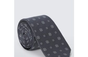 John Lewis Small Square Foulard Silk Tie, Grey