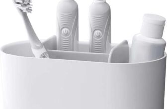 Joseph Joseph Duo Detachable Toothbrush Holder, Compatile with Manual and Electric Toothbrushes, Bathroom Organiser, White, Large