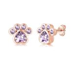 Josfeva Cat Paw Earrings Silver 925 10mm Rose Gold