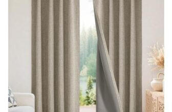 Joydeco Blackout Thermal Curtains, 55×96, 2 Panels, Back Tabs