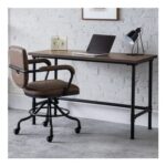 Julian Bowen Carnegie Pipe Desk Mocha and Black