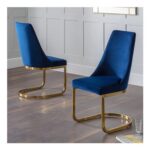 Julian Bowen Vittoria Cantilever Set of 2 Blue Dining Chairs