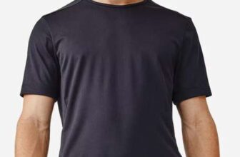 KALENJI Mens Running T-Shirt Black – Run 100