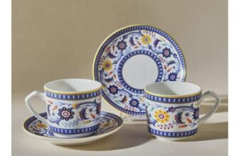 KARACA Porcelain Turkish Coffee Cup Set, 4 Pieces, 80ml