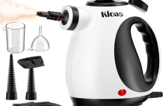 KLONA Handheld Steam Cleaner for Home, 3.2 bar, 1050W, with 10 Accessories 3 Min Rapid Heating Chemical-Free Safety Lock Steam Cleaning for All Dirt, Upholstery, Tiles, Sofa, Floor, Window