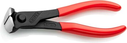 KNIPEX 68 01 160 EAN End Cutting Nipper black atramentized plastic coated 160 mm