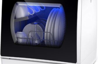 Karlxtom Table Top Dishwasher 6 Programs Mini Dishwasher with Touch Control, Auto-drying, Baby Care & Fruit Wash, Perfect for Small Families, Couples