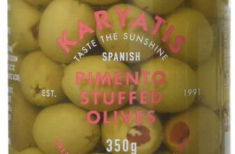 Karyatis Spanish Green Olives Stuffed with Pimento in Brine, 350 g, Pack of 3 Usually dispatched within 6 to 7 months