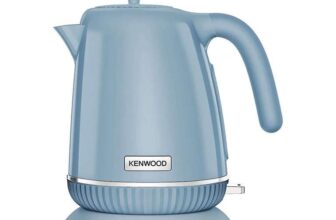 Kenwood ZJP11.A0BG Elegancy Kettle, 360 Swivel Base, 3000W Rapid Boil, Blue and Black – 1.7L