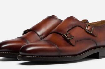 Kersey Dark Tan £259 £74 Antiqued Calf Leather Double Monk Shoes Size 11