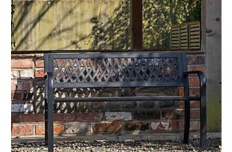 Keswick 2-Seater Outdoor Modern Lattice Metal Garden Bench