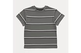 Khaki Striped Short Sleeve T-Shirt