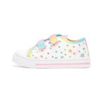 Kids Canvas Trainers, Girls Easy-Fasten Shoes Size 10, Moon Stars