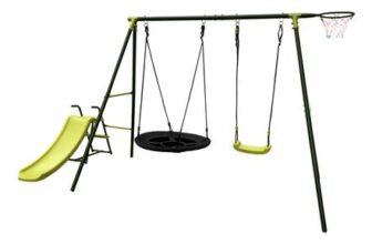 Kids Double Swing and Slide Set