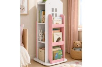 Kids House Frame Rotating Bookshelf