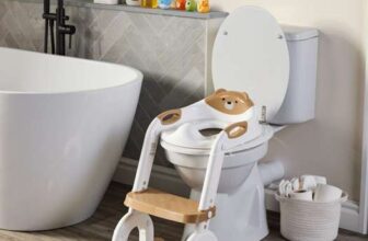 Kids Toilet Trainer, Adjustable, With A Built-in Step Stool & Splash Guard