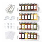 KitHero 4-Tier Acrylic Wall-Mount Spice Rack with 24 Jars