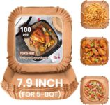 KitchenBoss 100Pcs Air Fryer Liners: 8Inch/20cm Square Airfryer Liner Disposable