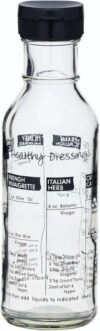 KitchenCraft Essential Glass Salad Dressing Shaker Bottle with Recipes, 355 ml (12 fl oz)