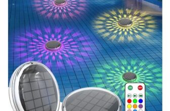 Kitloo Solar Floating Pool Lights, 2 Pack, Remote, IP67 Waterproof