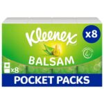 Kleenex Balsam Travel Tissues – Multipack 8 Tissue Packs