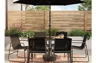 Krista Black Metal 6 Seater Dining Set