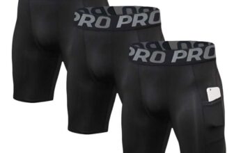 LANBAOSI 1-3 Pack Mens Compression Shorts with Phone Pocket – XL