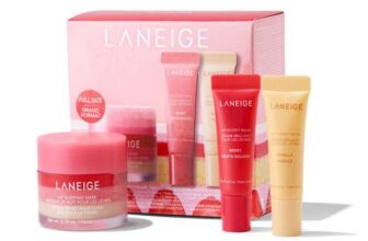 LANEIGE Berry Sweet Lip Trio – Strawberry Shortcake Lip Sleeping Mask 20g & Lip Glowy Balms in Berry and Vanilla