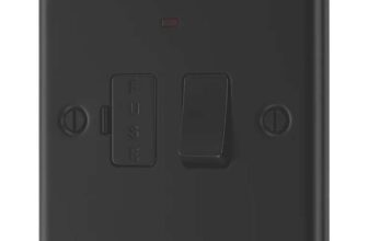 LAP 13A Switched Fused Spur with LED Matt Black with Black Inserts – Free C&C