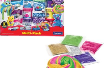LEXIBOOK Elastic Modeling Textures Set, CRMIXD2 Set of Various Elastic Modeling Textures, 7 colors – Pink Green Yellow Purple Blue Silver Gold