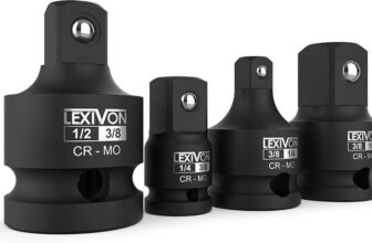 LEXIVON Impact Socket Adapter Reducer, Set of 4, 1/2 1/4 to 3/8 3/8 to 1/4 1/2 Converter Adapter Set Fits Impact Driver