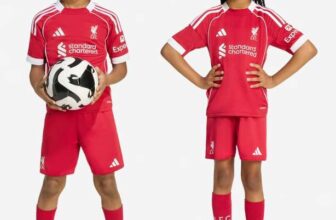 LFC adidas Kids 25/26 Home Mini Kit – Sizes 18-24 2-3