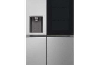 LG InstaView ThinQ GSGV80PYLL Wifi Connected Plumbed Total No Frost American Fridge Freezer Prime Silver E Rated 411622