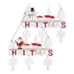 LOKIPA 2-Pack Wooden Christmas Signs with Bells