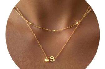 LOLIAS Stainless Steel Gold Initial Necklace for Women