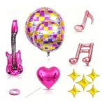 LUVDECO 15 Piece Disco Foil Balloons Set