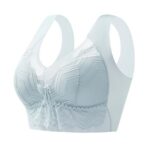 Lace Wireless Bra, Full-Coverage Bralette, Light Blue 44