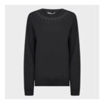 Ladies Black Stud Neckline Sweater