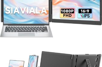 Laptop Screen Extender, 14 FHD 1080P IPS Dual Screen Laptop, Portable Monitor for 13-17.3 Laptops, Plug & Play Portable Screen for Windows/Mac/Android/Switch/PS5 with USB C/HDMI Port