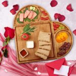 Large Charcuterie Board Set – Cheese Board Set – 3 Part Unique Long & Round – Magnetic Acacia Wood Cheese Boards & Charcuterie Boards Gift Set – Wooden Tray Serving Board Platter – Wine Party – 26×13